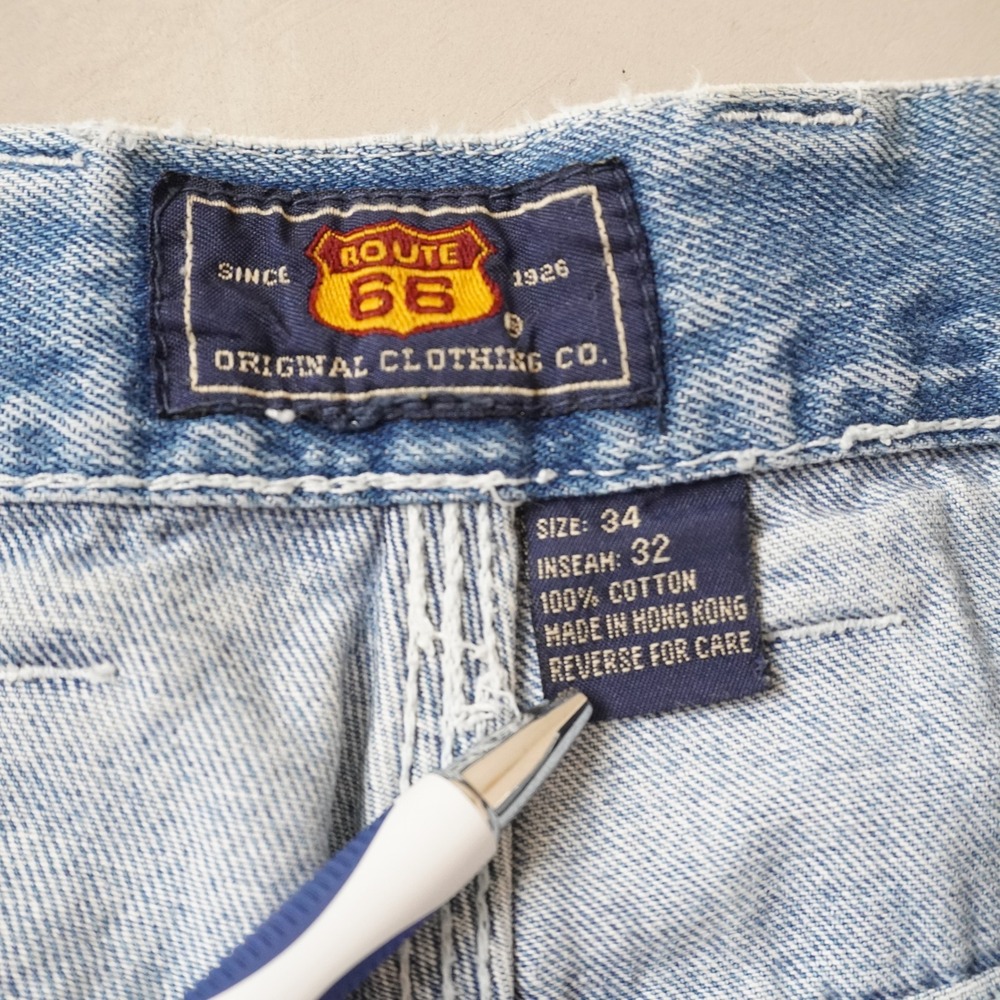 Vintage Route 66 Carpenter Jeans 34x32 Mens 90s Light Wash Denim Workwear - Picture 5 of 7